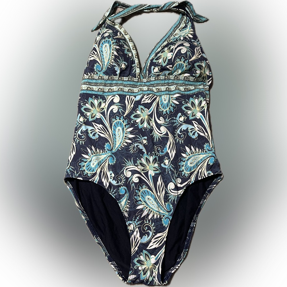 Tropical Blue and Green One Piece Swimwear